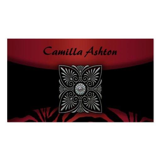 Black and Red Zebra Business Cards