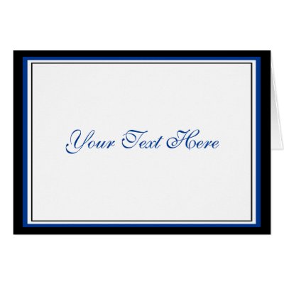 Black and Royal Blue Frame Table Number Greeting Card by NoteableExpressions
