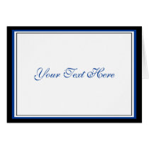 Black and Royal Blue Frame Table Number Greeting Card