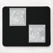 black and silver 2-photo frame mousepads