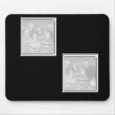 Black And Silver. lack and silver 2-photo frame mouse mats by partypassion