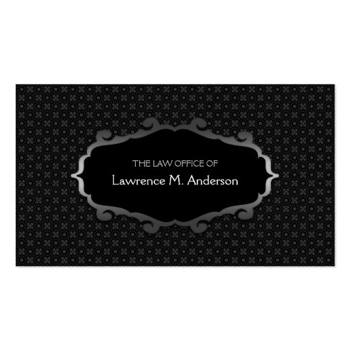 Black and Silver Attorney / Lawyer business card (front side)