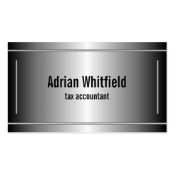 Black and Silver Bars Accountant Business Cards