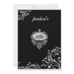 Black and Silver Birthday Party Invites