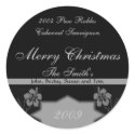 Black and Silver Christmas Wine Labels stickers by jbranam Black and Silver Christmas Wine Labels stickers