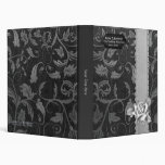 Black and Silver Damask 25th Wedding Anniversary 3 Ring Binders