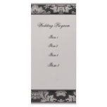 Black and silver damask pattern rack card design