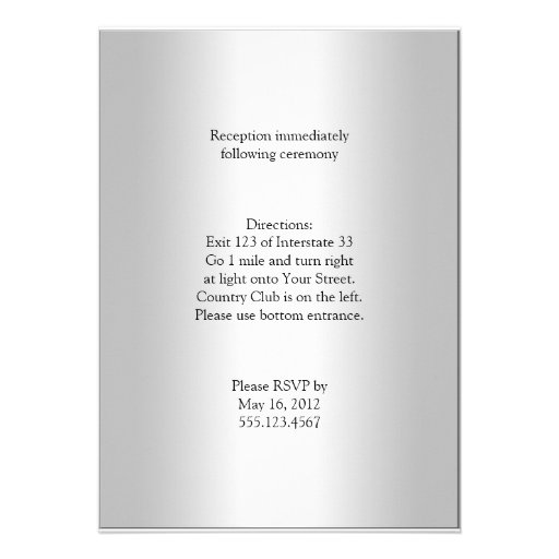 Black and Silver Damask Red Jewel Wedding Invite