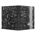 Black and Silver Damask  Wedding - Customize Binders