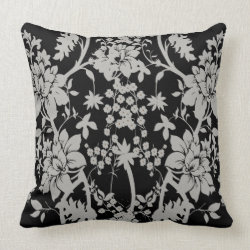 Black and silver dust floral pattern pillows
