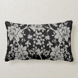 Black and silver dust floral pattern throw pillows