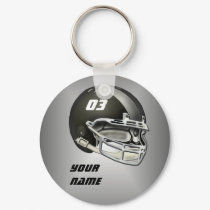 Black and Silver Football Helmet keychains by tjssportsmania Black and Silver Football Helmet keychains