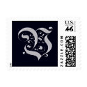 Black and Silver Formal Monogram - Letter V postage by aslentz Black and Silver Formal Monogram - Letter V postage