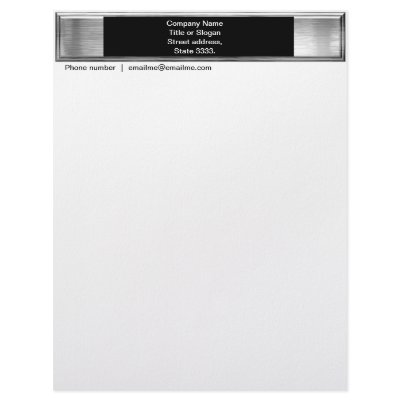 Black and Silver fully customisable Stationary Letterhead Template by makeasplash