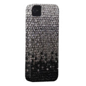 Black and Silver Glitter Bling Cover Iphone 4 Case