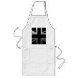 Black and Silver Grey Union Jack Flag Apron