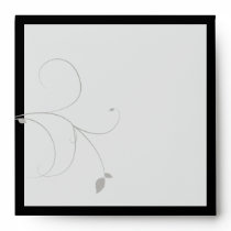 Black and Silver Leaves Fall Wedding Envelope