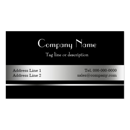 Black and silver Metallic Business Card Templates (front side)