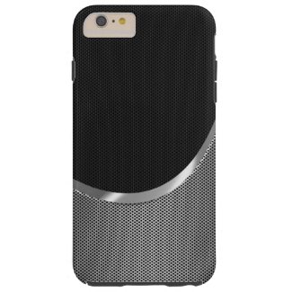 Black And Silver Metallic Mash Pattern Background Tough iPhone 6 Plus Case