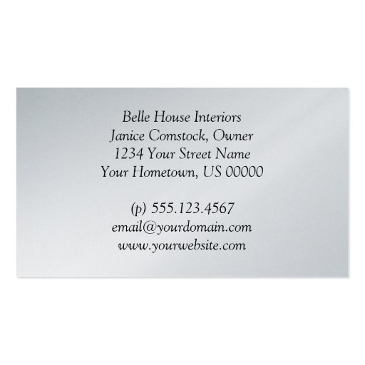 Black and Silver Platinum Business Card (back side)