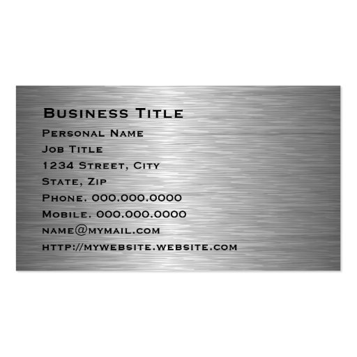 Black and  Silver Professional Business Card (back side)
