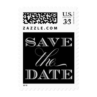 Black and Silver Save the Date Stamps