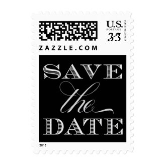 Black and Silver Save the Date Stamps