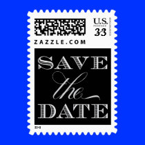 Black and Silver Save the Date Stamps