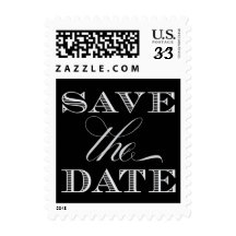 Black and Silver Save the Date Stamps