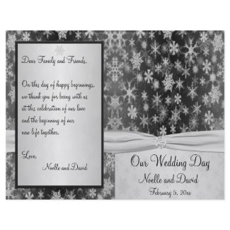 Black and Silver Snowflakes Wedding Program flyer