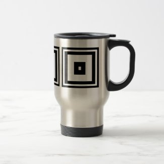 Black and Silver Squares Coffee Mug