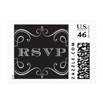Black and Silver vintage rsvp stamp stamps