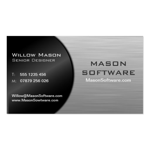 Black and Steel Folded Technology Business Card 2 (front side)