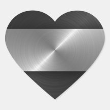 Black And Steel Heart Stickers