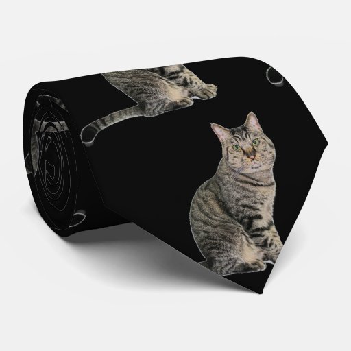 Black and Tabby Cat Tie | Zazzle