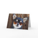 Black and tan Chihuahua greeting card