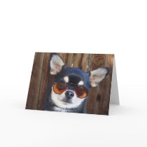 Black and tan Chihuahua greeting card by MartinisMommy Black and tan Chihuahua greeting card