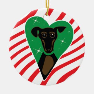 Black and Tan Christmas Dog Ornament