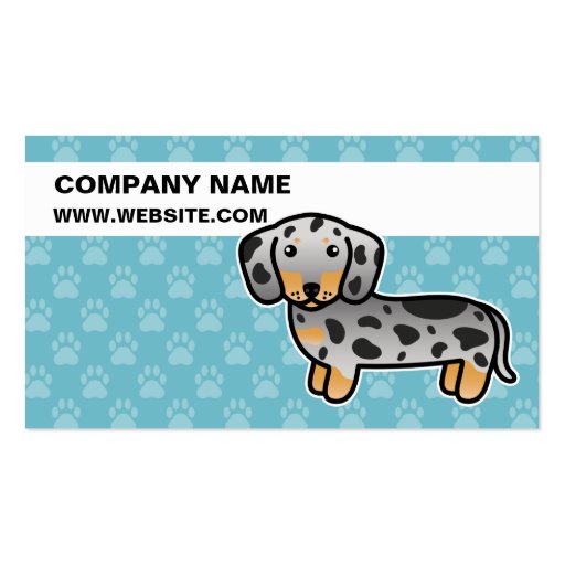 Black And Tan Dapple Smooth Coat Dachshund Business Cards (front side)