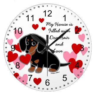 Black and Tan Smooth Haired Dachshund Wall Clock