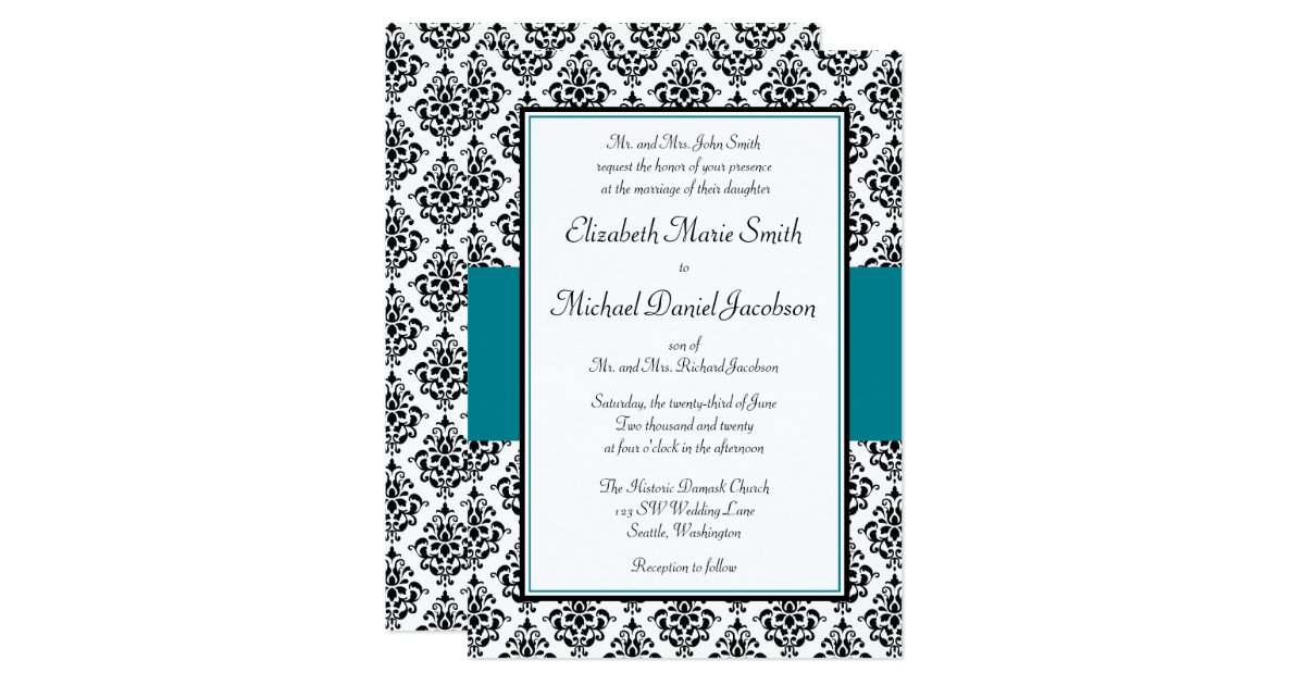 teal and black damask wedding invitations black and teal damask wedding invitations zazzle teal and black damask wedding invitations black and teal damask wedding invitations zazzle