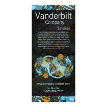 Black and Teal Paisley  Rack Card rack cards