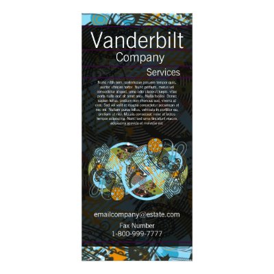 Black and Teal Paisley  Rack Card by samack
