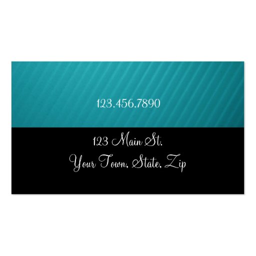 Black and Teal Striped Business Cards (back side)
