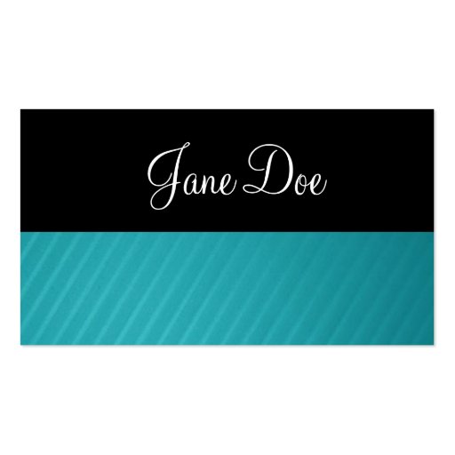 Black and Teal Striped Business Cards (front side)