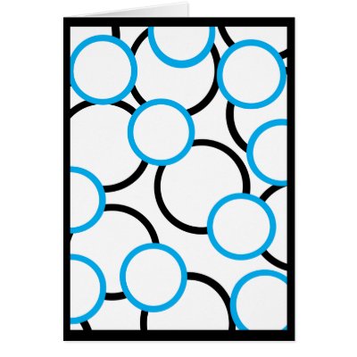 Black and Turquoise Circles Card by Ladiebug