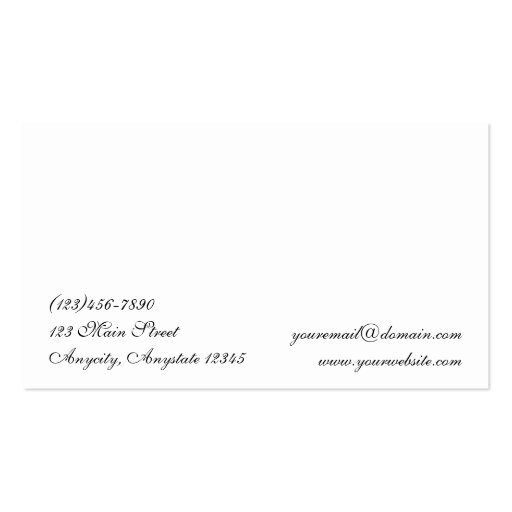 Black and Turquoise Floral Business Card (back side)