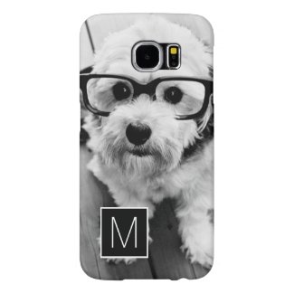 Black and White 1 Photo Collage Custom Monogram Samsung Galaxy S6 Cases