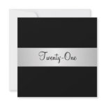 Black and White 21st Birthday Party Invitation