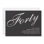 Black and White 40th Birthday Invitations